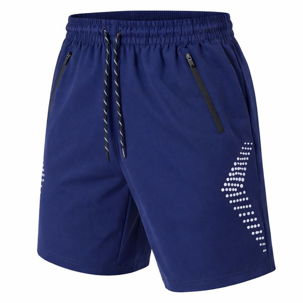 JUMP START MEN'S TRAINING SHORTS WITH ZIPPER POCKETS - SIZE: MEN XL - NAVY New
