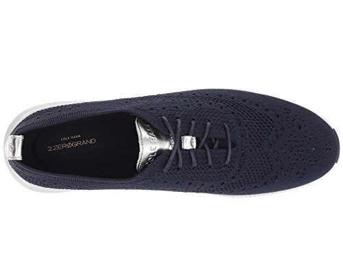 W10586 COLE HAAN WOMEN'S 2.ZEROGRAND OXFORD, SIZE 8.5, MARINE BLUE/ARGENTO