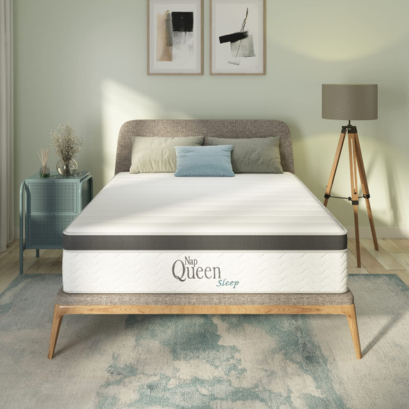 NapQueen 8 Inch Maxima Hybrid Mattress, Full Size, Cooling Gel Infused Memory New
