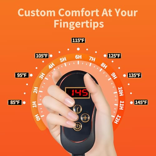 Solisnug Heated Seat Cushion Office Chair Pad 7 Heating Level JRMQL - Black