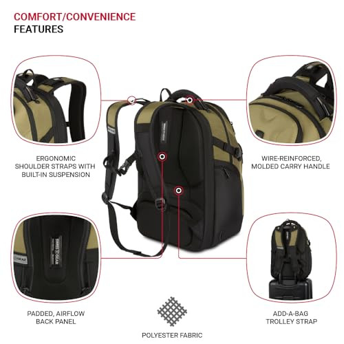 SWISSGEAR ENDURE SCANSMART LAPTOP BACKPACK TSA APPROVED TECH BACKPACK – OLIVE New