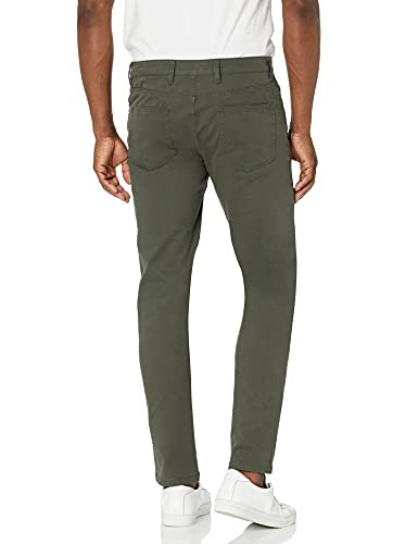 AMAZON ESSENTIALS SKINNY-FIT 5-POCKET STRETCH PANTS SIZE 34X32 - OLIVE New