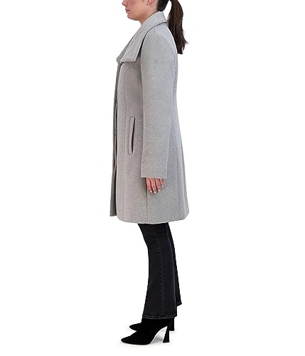 353SY221 COLE HAAN SOFT CONVERTIBLE COLLAR BUTTON UP FORMAL COAT LIGHT GRAY 6