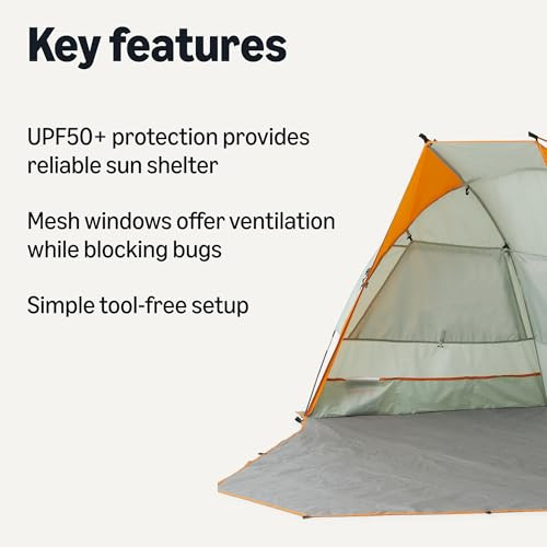 AMAZON BASICS CAMPING SUN SHELTERS WITH UPF50+ PROTECTION 7 X 4 X 4 FEET - GRAY New