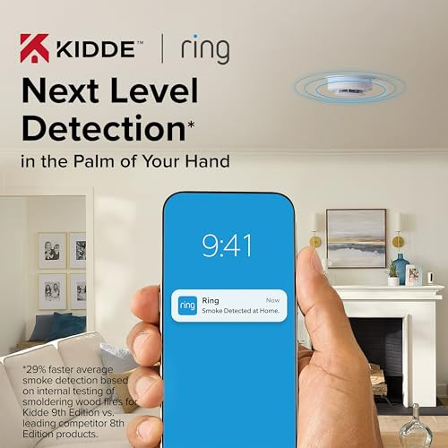 KIDDE SMART SMOKE AND CARBON MONOXIDE DETECTOR RING APP 30CUAR - WHITE