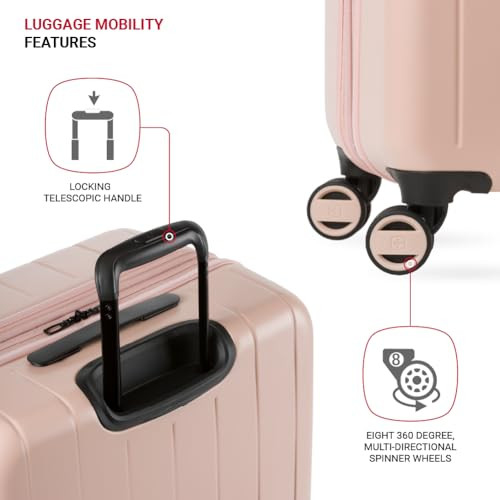 SWISSGEAR WANDERLUST PRO LIGHTWEIGHT HARDSIDE LUGGAGE 3-PIECE SET - PINK