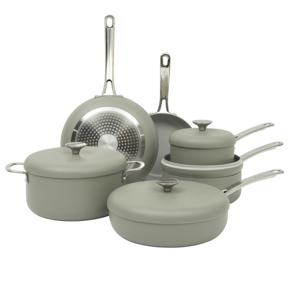 SUR LA TABLE KITCHEN POTLUCK PORCH 10 PIECE PFA FREE CERAMIC NONSTICK-BISQUE