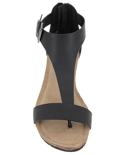 RL06494SY KENNETH COLE REACTION WOMEN'S GREAT GAL T-STRAP WEDGE - SIZE 6 - BLACK New