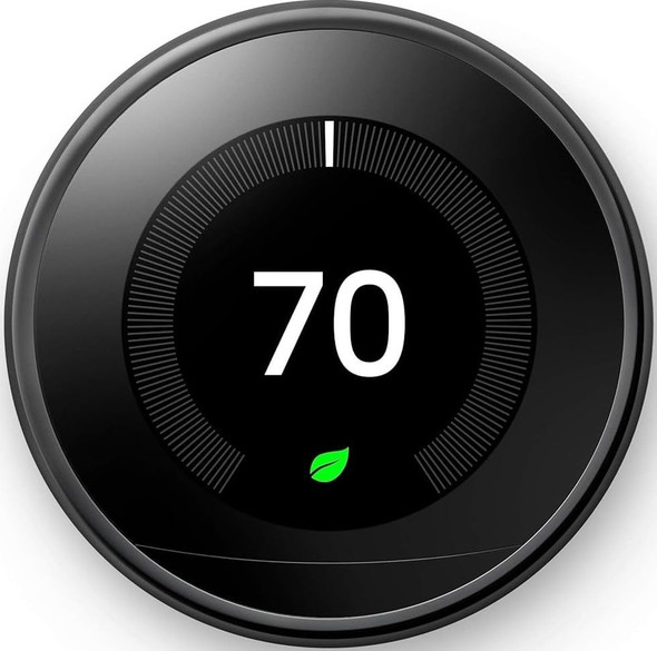 GOOGLE NEST LEARNING THERMOSTAT 3RD GEN PROGRAMMABLE SMART A0013 - MIRROR BLACK