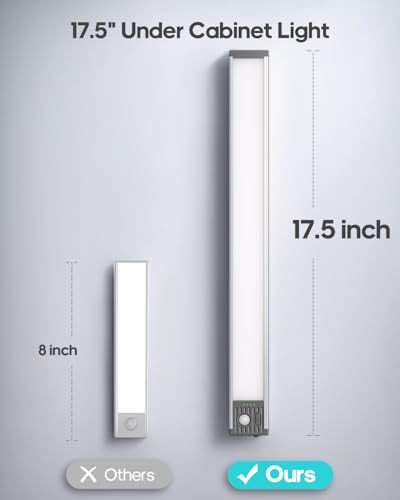 GOODEA 17.5" UNDER CABINET LIGHTING 4500MAH RECHARGEABLE LIGHT, 4 PACK - SILVER