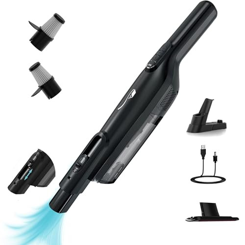 AYONTIN CORDLESS HANDHELD VACUUM, LIGHTWEIGHT PORTABLE HAND VACUUM CLEANER BLACK