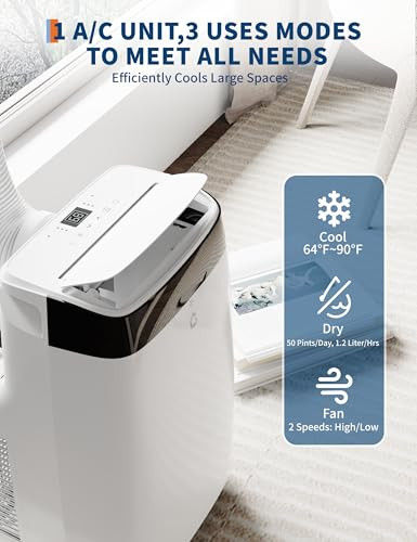 10,000 BTU Air Conditioner, 3-In-1 Air Conditioner with Dehumidifier, Fan