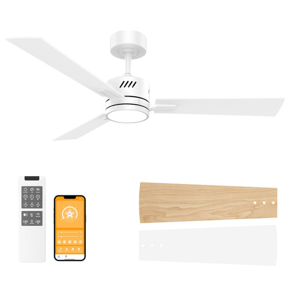 OPONL CEILING FAN WITH LIGHT 52INCH LOW PROFILE REMOTE CONTROL - WHITE