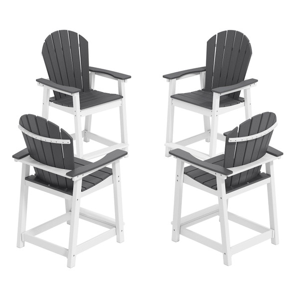 OTSUN Tall Modern Adirondack Chairs Set of 4 All Weather HDPE Bar Height