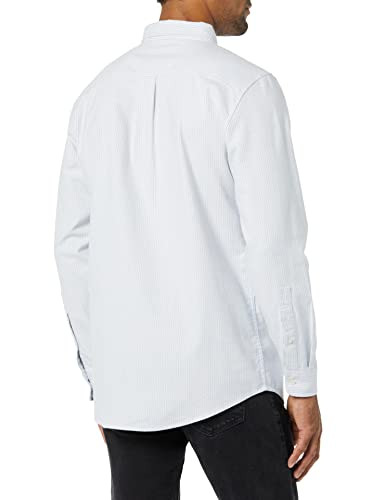 AMAZON ESSENTIALS SLIM-FIT LONG-SLEEVE STRETCH SHIRT XL POWDER BLUE STRIPE New