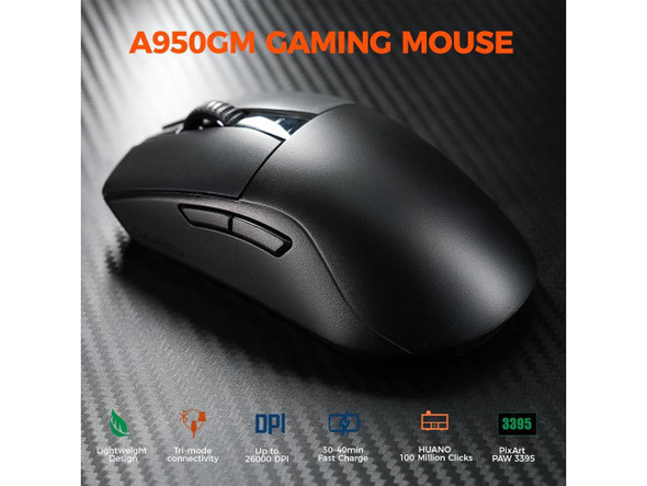 DAREU A950GM Wireless Gaming Mouse, 60g Lightweight, 26K DPI PAW3395 Optical