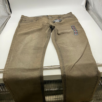 BLU ROCK MEN'S FLEX STRETCH SLIM FIT STRAIGHT JEANS - SIZE: MEN 38X31 - GRAY