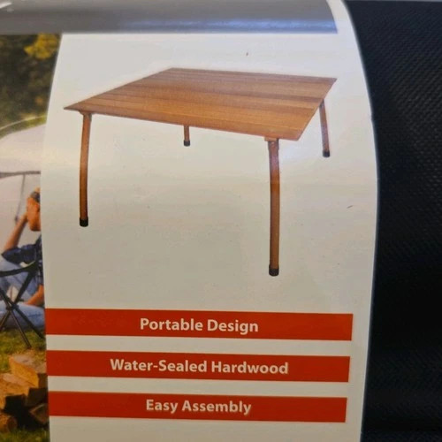 BELAVI WOODEN ROLL TOP PORTABLE TABLE, 27.5" L X 27.5" W X 16.5" H. - BROWN