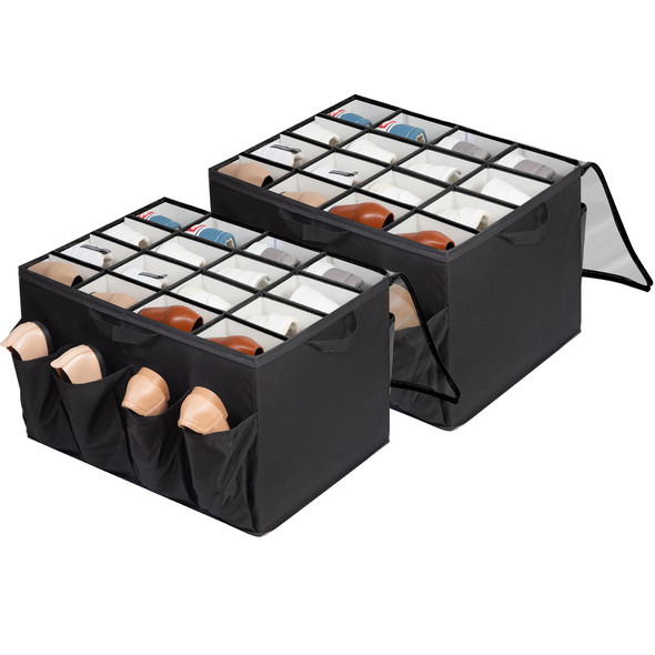 STORAGEIDEAS Organizers (shoes) Fabric, Storage Box Container, 2 Pack - Black