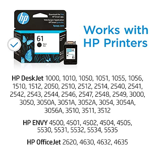 HP 61 BLACK INK CARTRIDGE PRINTERS WORKS WITH DESKJET 1000, 1510, 2050, 2510 New