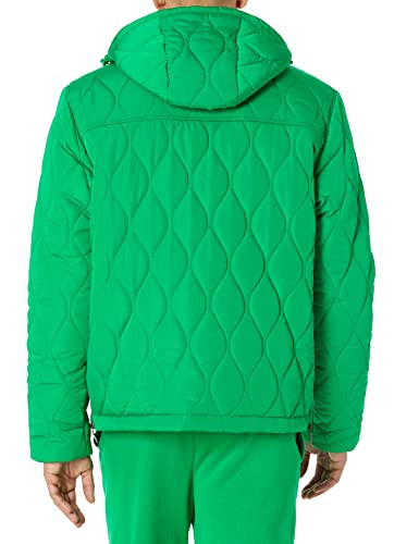AMAZON ESSENTIALS ANORAK HOODED QUARTER-ZIP PUFFER COAT MEN XS GREEN New