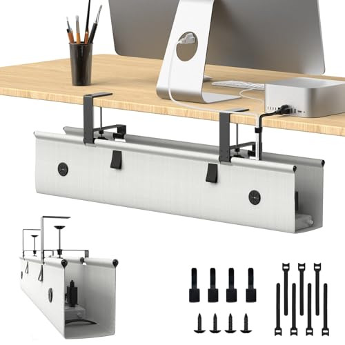 KIGJU UNDER DESK CABLE MANAGEMENT TRAY 30" CORD ORGANIZER LXQ-03 - GREY