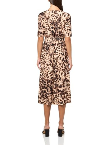 HALSTON WOMEN'S SLEEVELESS V-NECK PRINTED JERSEY - SIZE: 10 - NEUTRAL LEOPARD New