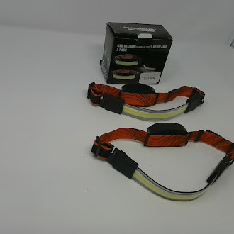 LED HEADLAMP USB RECHARGEABLE NIGHT RUNNING HEADLIGHT BAR BAND LAMP - ORANGE