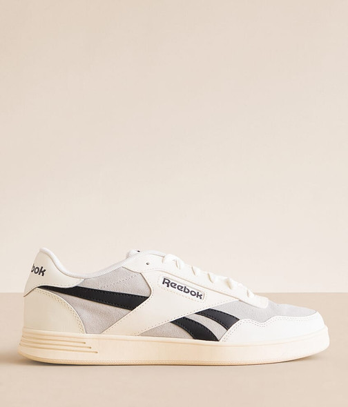 REEBOK COURT ADVANCE-SUEDE UNDERLAY - SIZE: MEN 9.5 - BEIGE BLK WHITE New