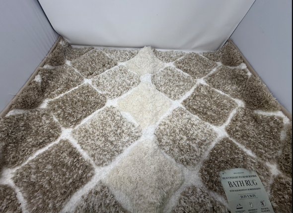 KONA COLLECTION HEAVYWEIGHT PLUSH MICROFIBER BATH RUG 24 IN X 36 IN - BEIGE