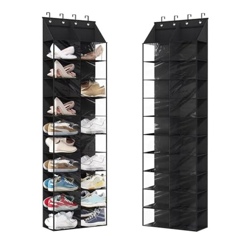 MEGACHOICE 10 TIER OVER THE DOOR SHOE SHELVES OXFORD FABRIC HANGING SHOE RACK