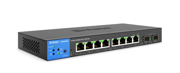 LINKSYS LGS310MPC 8-PORT MANAGED POE+ SWITCH - BLACK
