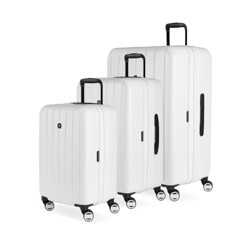 SWISSGEAR WANDERLUST PRO LIGHTWEIGHT EXPANDABLE SPINNER 3-PIECE SET 8092 - WHITE