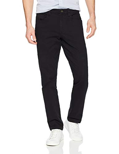 AMAZON ESSENTIALS MEN'S SLIM-FIT TWILL CHINO PANTS 30WX32L - BLACK New