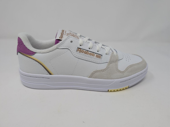 REEBOK PHASE COURT WOMEN'S SNEAKERS - SIZE: WOMEN 7 - WHITE/GRAY/PURPLE New
