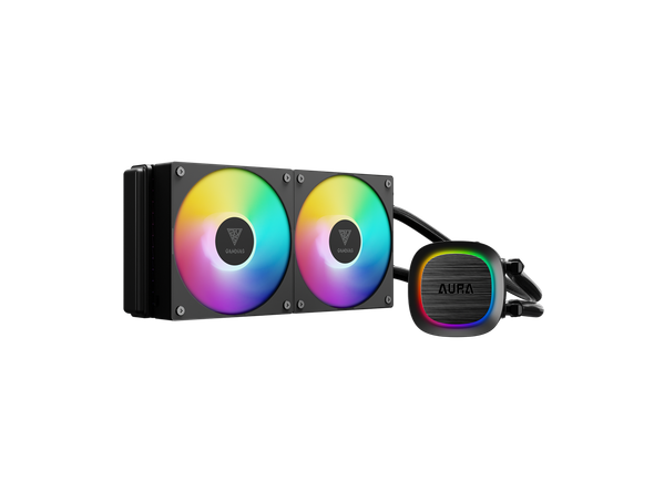 GAMDIAS AURA GL240 V2 240mm AIO Liquid CPU Cooler, Rotatable Pump Cover, 2 x