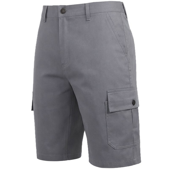 ROAMING SOUL MEN'S COTTON FLEX STRETCH CARGO SHORTS SIZE 34 - GRAY New