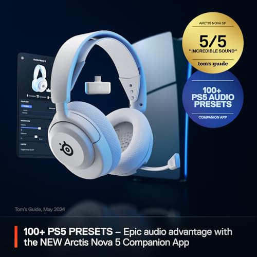STEELSERIES ARCTIS NOVA 5P WIRELESS MULTI-SYSTEM GAMING HEADSET — WHITE