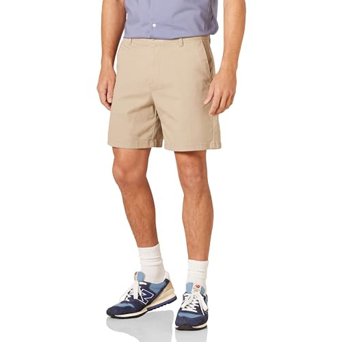 AMAZON ESSENTIALS MEN'S 7" STRETCH CHINO SHORTS - SIZE: MEN 30 - TAN New