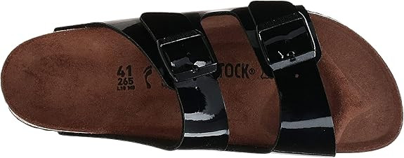 BIRKENSTOCK WOMEN'S ARIZONA LEATHER SANDALS NARROW WIDTH - SIZE: MEN 6N - BLACK