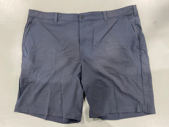IZOD GOLF SHORTS MEN'S STRAIGHT FIT, SIZE 42 - NAVY/GRAY New