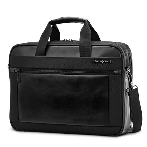 SAMSUNG EXECUTIVE LEATHER BRIEF LAPTOP BAG WITH 15.6" COMPUTER POCKET - BLACK New