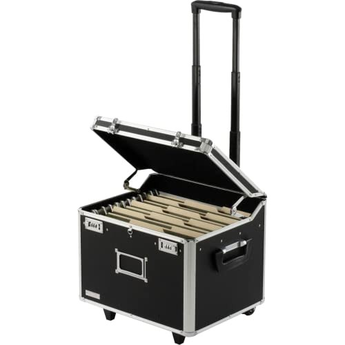 VAULTZ PORTABLE FILE STORAGE BOX, 14.5" X 17.5" X 15.5", VZ01270 - Black
