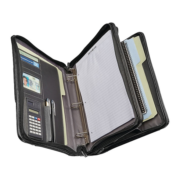 SAMSONITE VINYL PADFOLIO WITH ZIPPER CLOSURE - BLACK