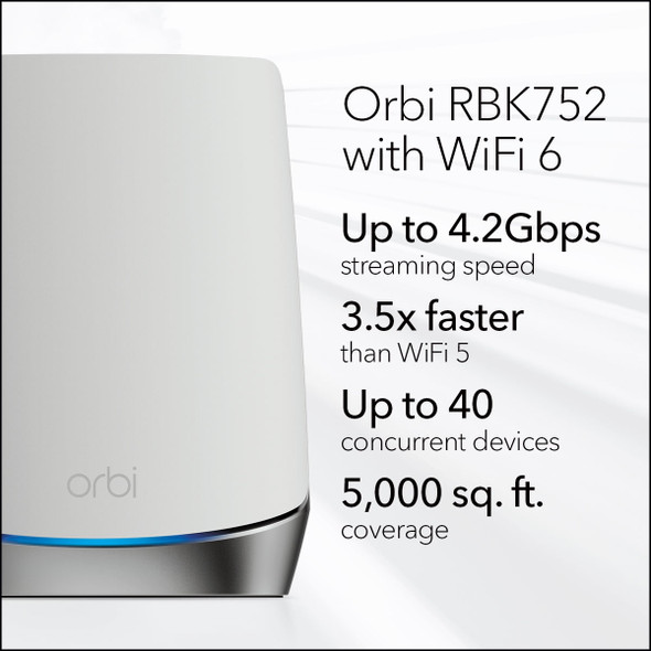 Netgear - Orbi AX4200 Tri-Band Mesh Wi-Fi 6 System (2-Pack) - White