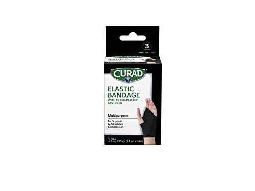CURAD ELASTIC BANDAGE WITH HOOK AND LOOP CLOSURE CURORT493 - BLACK New
