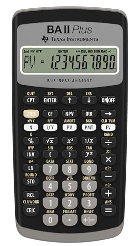 TEXAS INSTRUMENTS BA II PLUS FINANCIAL CALCULATOR, BLACK MEDIUM