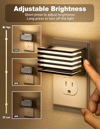 JANDCASE LED NIGHT LIGHT, [2 PACK], DUSK TO DAWN, DIMMABLE, QX140-2PK - BLACK