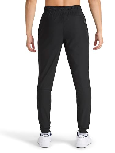 REEBOK MEN'S STRIKER PANT, FIT, 30” INSEAM, POLY FABRIC - SIZE S - BLACK New