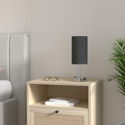 BRIGHTEVER TOUCH CONTROL TABLE LAMP SET OF 2, 2 USB CHARGING PORTS, 3WAY, BLACK